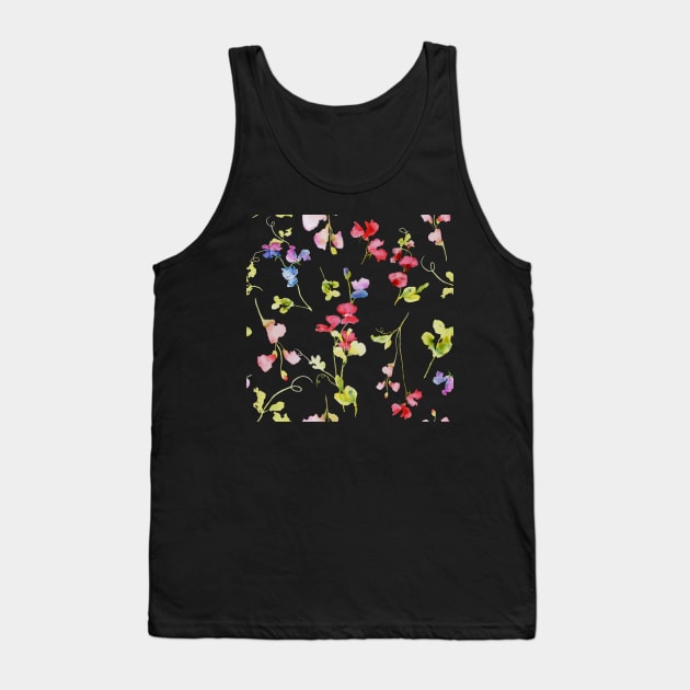 Sweet peas repeat pattern, white background Tank Top by RSHarts